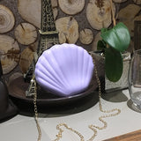 Lavender Shell Sling Bag With Gold Chain